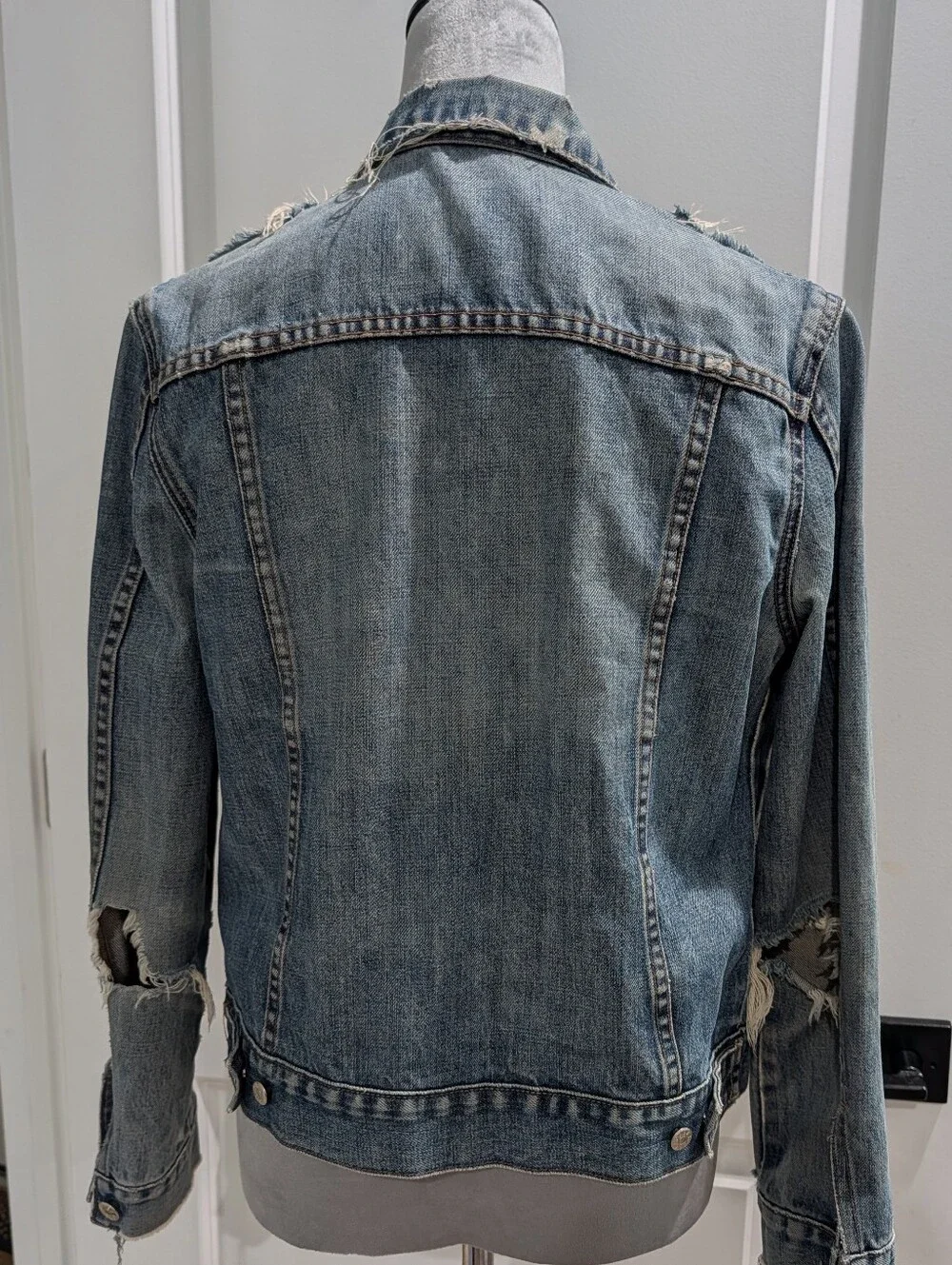 J. Crew Light Wash‎ Distressed Denim Jacket